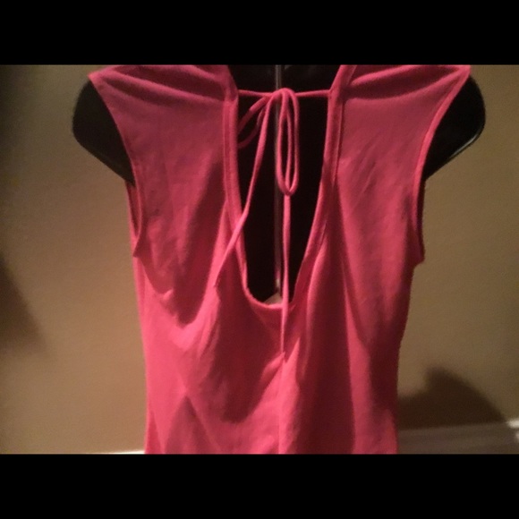 Knee length OP Hot pink cover up.  Keyhole back - Picture 5 of 6